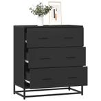 vidaXL Dressoir 68x35x76 cm bewerkt hout en metaal zwart, Huis en Inrichting, Kasten | Dressoirs, Verzenden, Nieuw, Overige houtsoorten