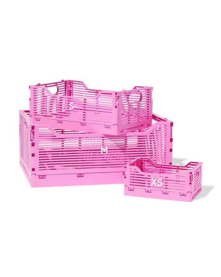 HEMA Klapkrat letterbord recycled roze, Huis en Inrichting, Kasten | Overige, Nieuw, Verzenden