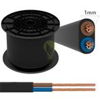 H05VV-F Installatiekabel | 2 x 1mm aders | zwart, Ophalen of Verzenden, Nieuw, Kabel of Snoer