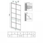 REA Zijwand Douche - Mat Zwart - Veiligheidsglas - 80x190..., Ophalen of Verzenden, Nieuw