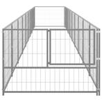 Hondenkennel 9 m² staal zilverkleurig, Dieren en Toebehoren, Hondenhokken, Nieuw, Verzenden