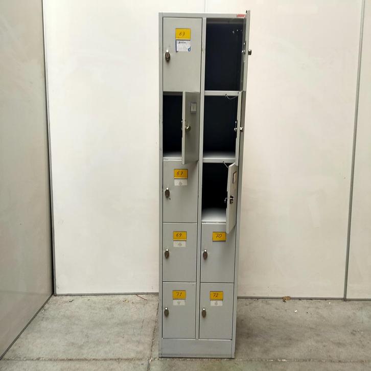 10-deurs Berger retro lockerkast - 195x46x48 cm, Huis en Inrichting, Kasten | Lockerkasten, Ophalen of Verzenden