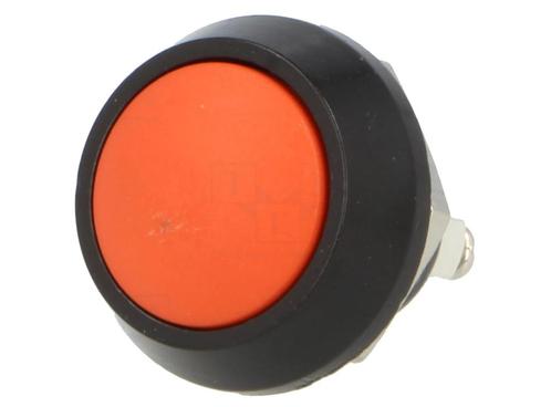 Push schakelaar - 12mm - SPST NO - 36V - Oranje, Doe-het-zelf en Verbouw, Elektra en Kabels, Schakelaar, Nieuw, Ophalen of Verzenden