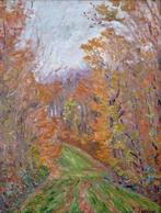 Jacinthe Pozier (1844-1915) - Chemin dans un sous bois, Antiek en Kunst