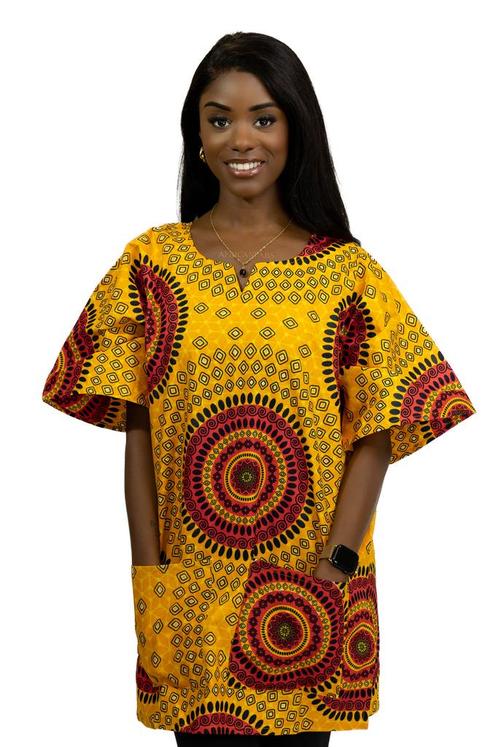 Oranje Dotted Patterns Dashiki Shirt / Dashiki Jurk - Afrika, Kleding | Heren, Overige Herenkleding, Nieuw, Ophalen of Verzenden