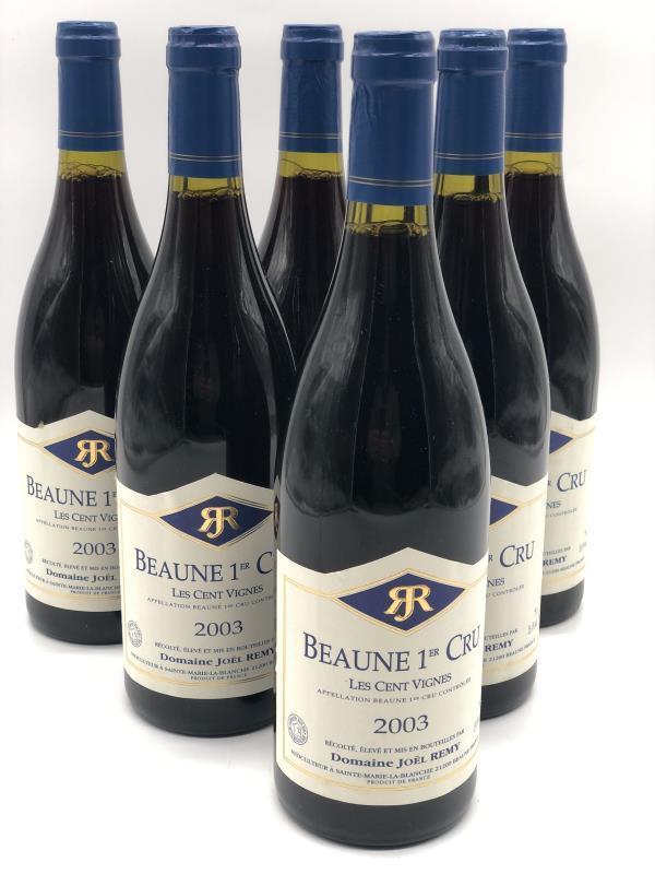 6x Beaune 1er Cru Les Cent Vignes Domaine Joël Remy 2003, Verzamelen, Wijnen, Frankrijk, Rode wijn, Nieuw, Ophalen of Verzenden