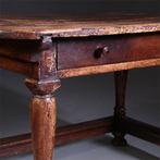 Doorleefde betaaltafel met brede lade ca 1825 No991405, Antiek en Kunst, Antiek | Meubels | Tafels, Ophalen of Verzenden