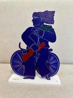 Beeldje - Alekos Fassianos (1935-2022) Blue Cyclist - Metaal