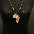 Houten kralen ketting / halsketting / hanger - Afrikaans con, Sieraden, Tassen en Uiterlijk, Kettingen, Ophalen of Verzenden, Nieuw