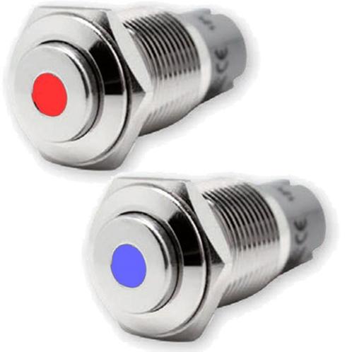 Drukschakelaar RVS LED verlicht 12V 3A, Watersport en Boten, Bootonderdelen, Nieuw, Zeilboot of Motorboot, Ophalen of Verzenden