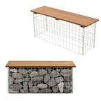 HKC tuinbank steenkorf 100x30x45 cm teakhout, Tuin en Terras, Tuinbanken, Nieuw, Verzenden