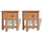 vidaXL Nachtkastjes 2 st 36x30x47 cm massief eikenhout, Verzenden, Nieuw, Hout, Minder dan 45 cm