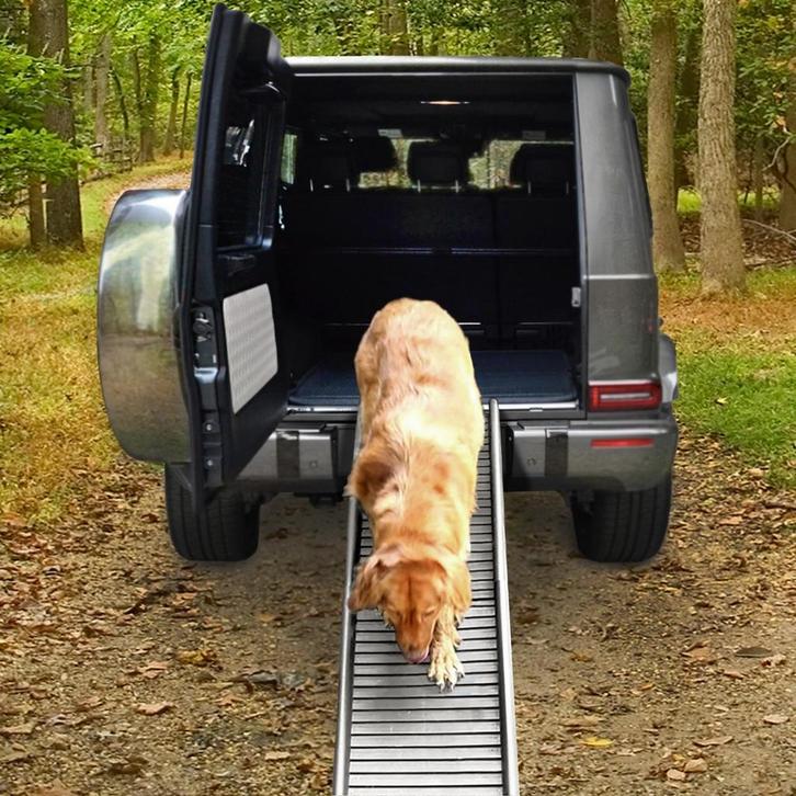 Loopplank hond - opvouwbaar - 155x40cm - 90kg - grijs, Dieren en Toebehoren, Honden-accessoires, Nieuw, Ophalen of Verzenden