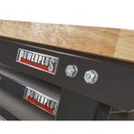 Werkbank zwart 150 cm met hardhouten blad + gereedschapskist, Ophalen of Verzenden, Nieuw