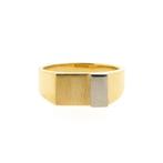 Bicolor gouden zegelring | Heren (witgoud, herenring), Sieraden, Tassen en Uiterlijk, Ringen, Gebruikt, Overige kleuren, 19 tot 20