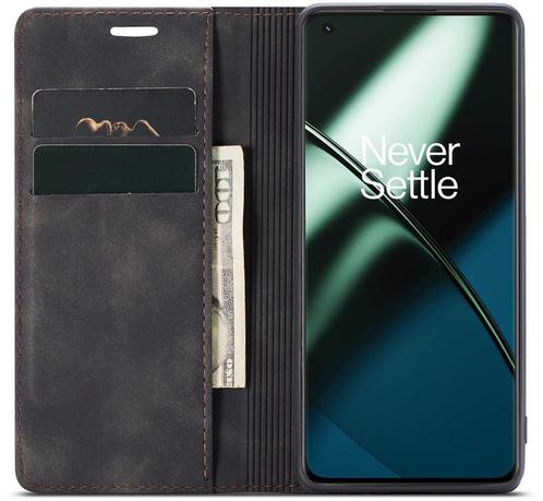 ProGuard - OnePlus 11 Wallet Hoesje Vintage Leder Zwart, Telecommunicatie, Mobiele telefoons | Hoesjes en Frontjes | Overige merken