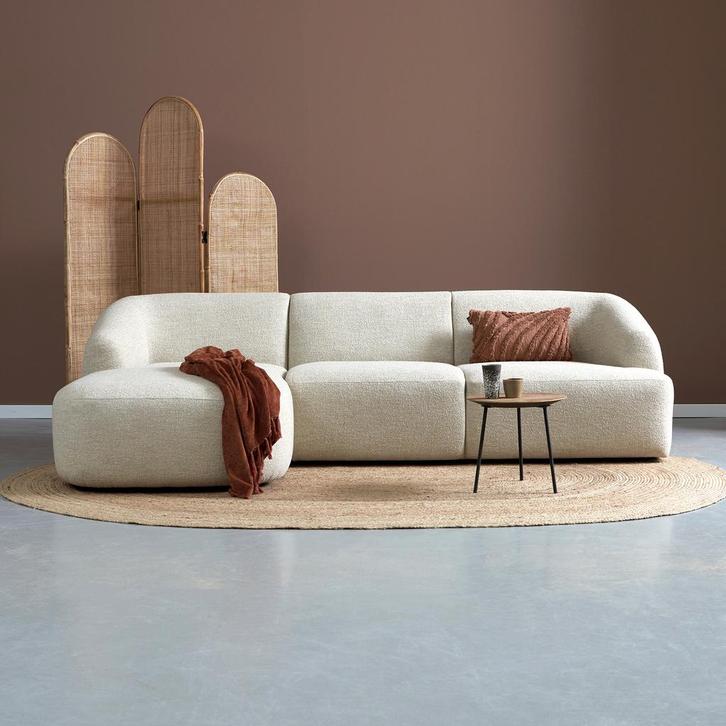 *WOONWINKEL* Kleine Hoekbank Beige Hoek Links, Huis en Inrichting, Banken | Bankstellen, Nieuw, Stof, Verzenden