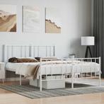 vidaXL Bedframe met hoofd- en voeteneinde metaal wit 160x200, Verzenden, Wit, 200 cm, Metaal