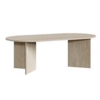 Salontafel Kynd ovaal 119x60x40 cm travertin [en.casa], Huis en Inrichting, Tafels | Salontafels, Verzenden, Nieuw