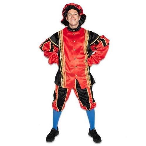 Pietenpak fluweel luxe rood-zwart, Kleding | Heren, Carnavalskleding en Feestkleding, Nieuw, Ophalen of Verzenden