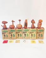 Figuur - Zes vintage houten dieren Royal Pet