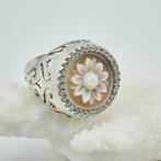 Zilver - Ring - Handgesneden maas, Antiek en Kunst