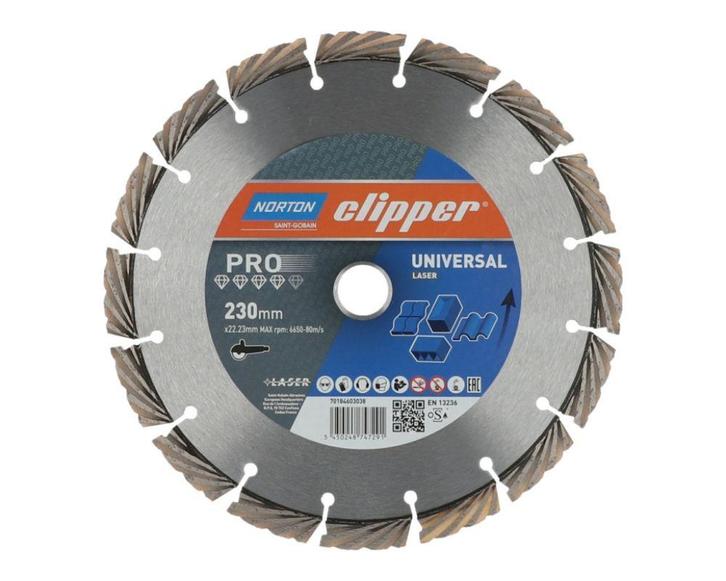Norton Clipper Pro Universeel diamantzaagblad 230 x 22,23 mm, Zakelijke goederen, Machines en Bouw | Tuin, Park en Bosbouw, Overige typen