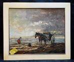 Jan Kelderman (1914-1990) - Kokkelvisser met paard en wagen