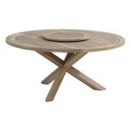 Louvre + lazy susan teak 160cm rond dining tafel Taste 4SO, Ophalen of Verzenden, Nieuw, Teakhout