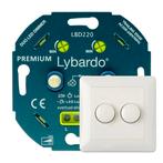 LED duo dimmer incl. afdekraam 2 x 0-75W | Fase afsnijding, Doe-het-zelf en Verbouw, Nieuw, Overige typen, Verzenden