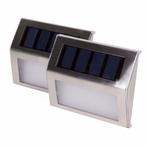 Hofftech Solar LED wandlamp - roestvrij staal - lichtsens..., Tuin en Terras, Buitenverlichting, Ophalen of Verzenden, Nieuw