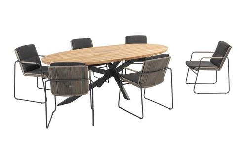 Taste Parma/Prado Ellips ovale tuinset - 7-delig -, Tuin en Terras, Tuinsets en Loungesets, Tuinset, Nieuw, Hout, Verzenden