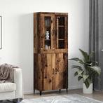 vidaXL Highboard 2 pcs Oud hout 69,5 x 34 x 180 cm Bewerkt, Huis en Inrichting, Kasten | Buffetkasten, Minder dan 50 cm, Verzenden