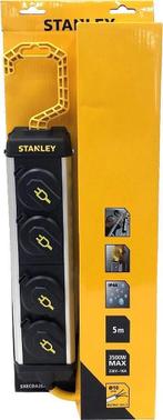 Stanley Stekkerdoos Hook 4-voudig 5 Meter Aluminium Zwart, Verzenden, Nieuw