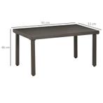 TRUUSK Tuintafel en Bijzettafel - Stalen Frame - Bruin - 91, Tuin en Terras, Tuintafels, Verzenden, Nieuw