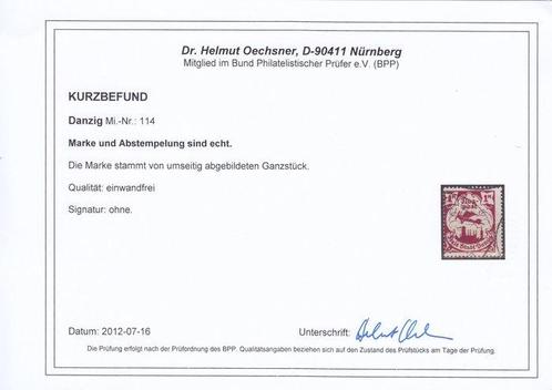 Danzig 1923 - Vluchtpostafdruk gecontroleerd/kort verslag -, Postzegels en Munten, Postzegels | Europa | Duitsland