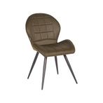 LABEL51 Eetkamerstoel Sil - Army green - Microfiber, Huis en Inrichting, Stoelen, Ophalen of Verzenden, Nieuw