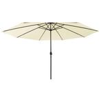 vidaXL Parasol met LED-verlichting 400 cm zandkleurig, Tuin en Terras, Verzenden, Nieuw, Meer dan 4 meter
