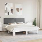 vidaXL Bedframe met Gevoerd Hoofdgedeelte Lichtgrijs 200 x, Verzenden, Nieuw, Hout