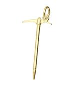 Gouden Pikhouweel bergsport ketting hanger, Verzenden, Nieuw