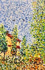 École Europeene (XX) - Paysage pointilliste, Antiek en Kunst