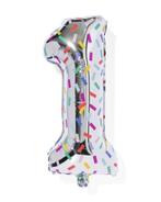 HEMA Folieballon cijfer 1 confetti XL, Verzenden, Nieuw