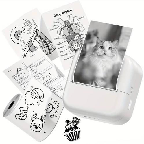 Mini fotoprinter zwartwit labelprinter labelmaker wit zwart, Huis en Inrichting, Woonaccessoires | Kunstplanten en Kunstbloemen