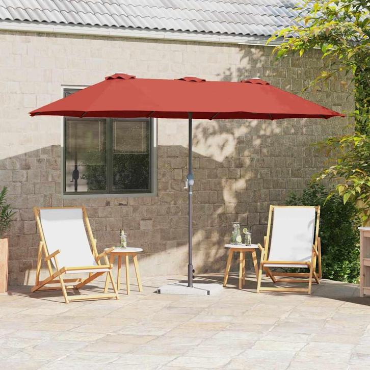 vidaXL Tuinparasol Terracotta 370 x 197 x 239 cm, Tuin en Terras, Parasols, Nieuw, 1 tot 2 meter, Verzenden