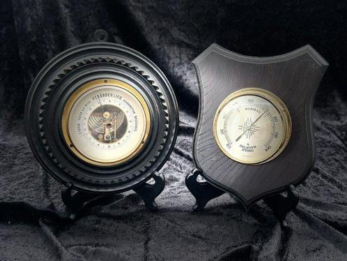 Barometer en hygrometer in houten frame – klassiek set voor, Antiek en Kunst, Curiosa en Brocante