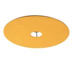 Velours platte lampenkap geel met goud 45 cm, Nieuw, Minder dan 25 cm, Rond, Overige kleuren