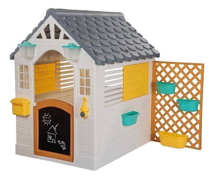 Dolu Garden Wit/Grijs Speelhuisje met Accessoires, Kinderen en Baby's, Speelgoed | Buiten | Speeltoestellen, Nieuw, Verzenden