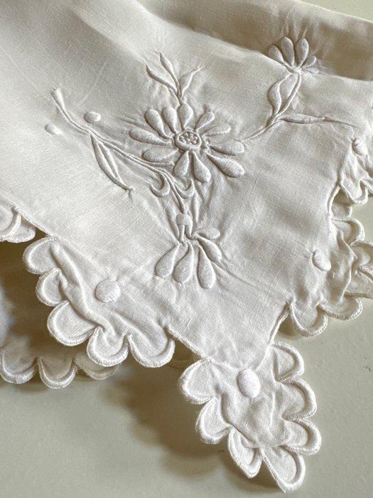 Tafelkleed - 68 cm - 71 cm - Geborduurd en linnen, Antiek en Kunst, Antiek | Kleden en Textiel