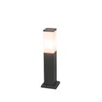 Moderne buitenlamp paal donkergrijs met opaal 45 cm IP44 -, Nieuw, Kunststof, 50 tot 250 watt