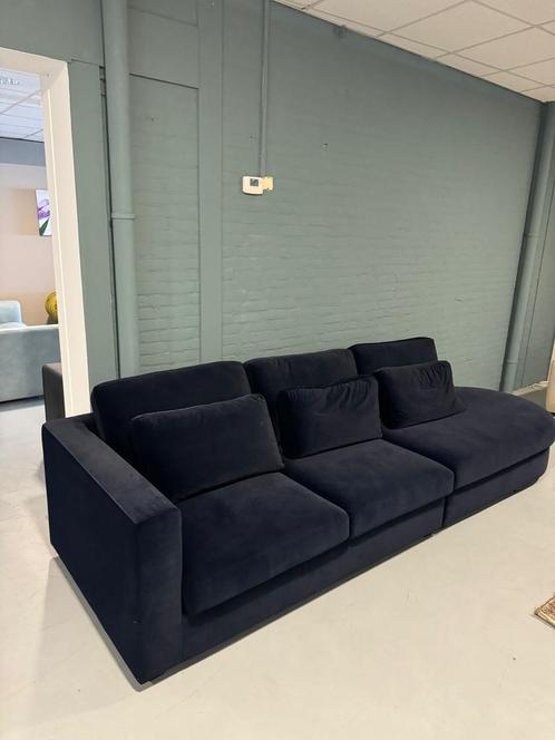 Sofa bankstel Avola luxe stof velvet donker blauw hoekbank, Huis en Inrichting, Banken | Bankstellen, 300 cm of meer, 100 tot 125 cm